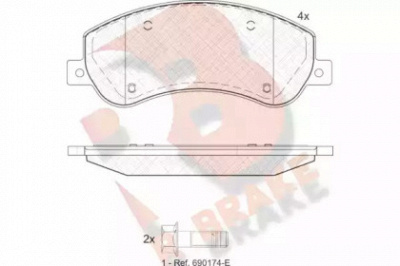 R BRAKE rb1793204 -  Комплект тормозных колодок, дисковый тормоз